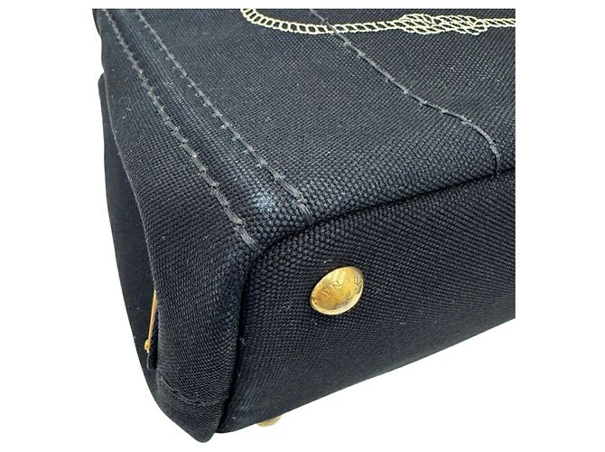 Borsa Prada in tela Canapa Nero Bianco - vista 5