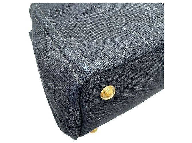 Borsa Prada in tela Canapa Nero Bianco - vista 7
