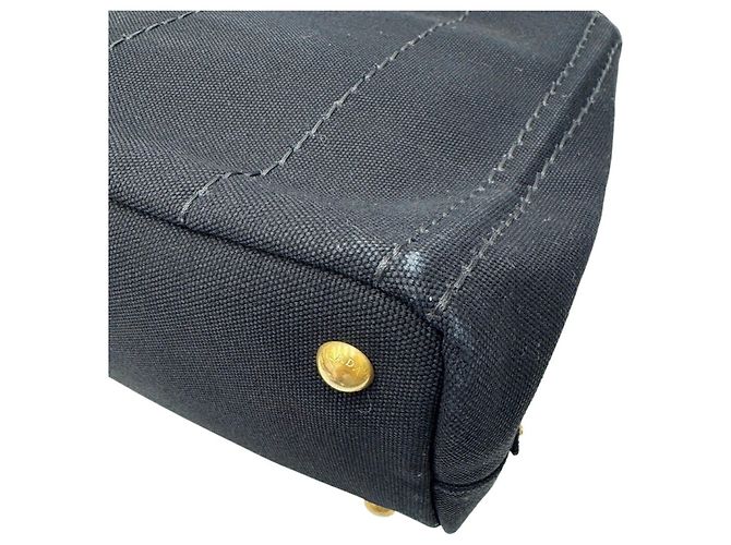 Borsa Prada in tela Canapa Nero Bianco - vista 8