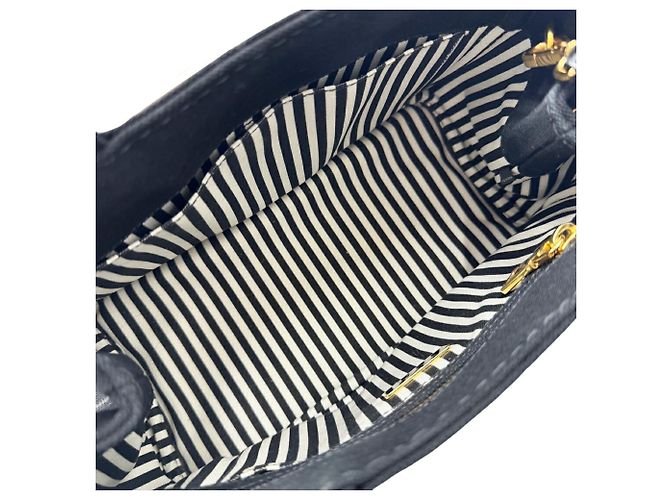 Borsa Prada in tela Canapa Nero Bianco - vista 9