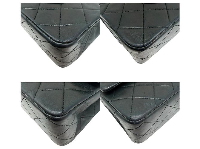 Borsa a tracolla Chanel Double Flap in pelle d'agnello nera con catena Nero - vista 10