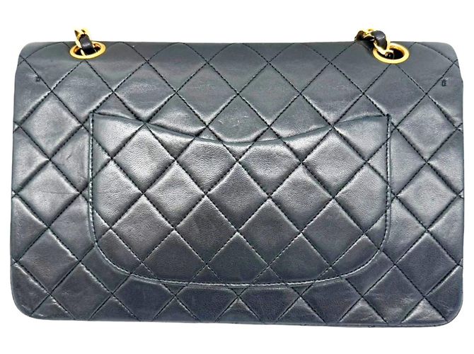 Borsa a tracolla Chanel Double Flap in pelle d'agnello nera con catena Nero - vista 2
