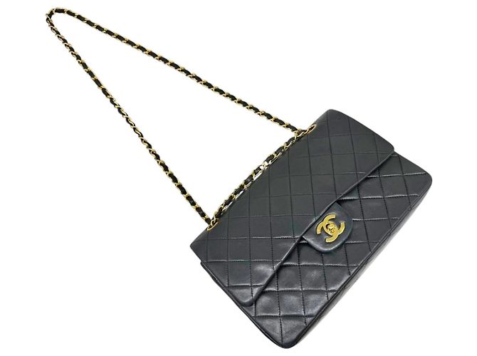 Borsa a tracolla Chanel Double Flap in pelle d'agnello nera con catena Nero - vista 20