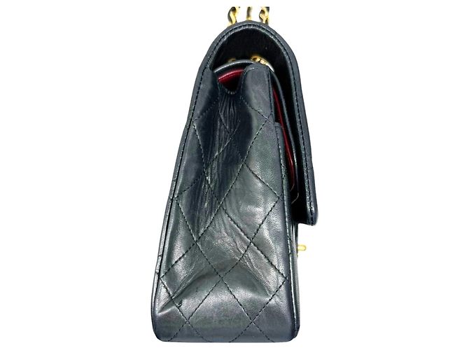Borsa a tracolla Chanel Double Flap in pelle d'agnello nera con catena Nero - vista 4