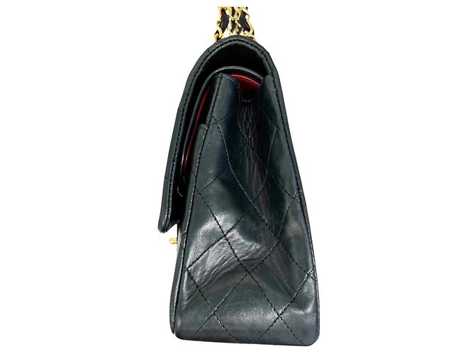 Borsa a tracolla Chanel Double Flap in pelle d'agnello nera con catena Nero - vista 5