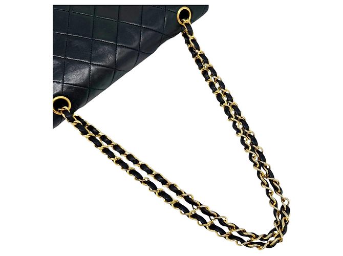 Borsa a tracolla Chanel Double Flap in pelle d'agnello nera con catena Nero - vista 9