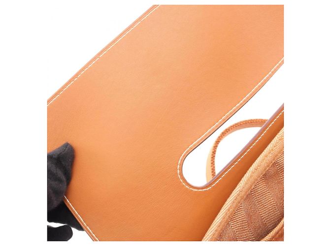 Hermès Borsa Hermes Valparaiso PM Gold Marrone - vista 7