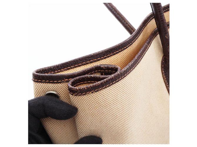 Hermès Borsa Tote Hermes Garden Party MM Marrone Beige - vista 17