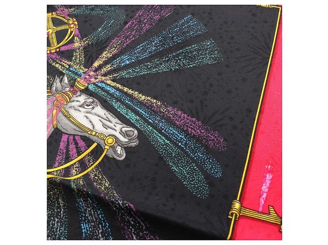Hermès Foulard Hermes Carre 90 Feux D'Artifice Nero Multicolore - vista 6