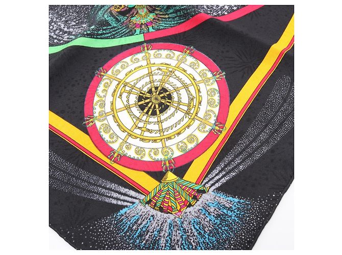 Hermès Foulard Hermes Carre 90 Feux D'Artifice Nero Multicolore - vista 7