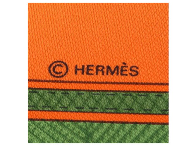 Hermès Foulard Hermes Carre 90 CUIRS DU DESERT Multicolore Arancione - vista 2