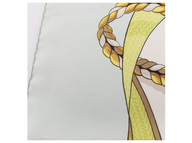 Hermès Foulard Hermes Carre 90 Frontaux et Cocardes Multicolore Verde - vista 5