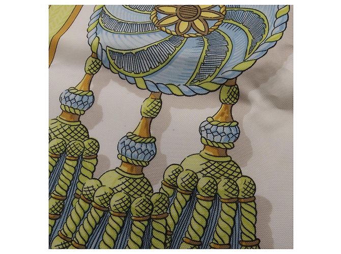 Hermès Foulard Hermes Carre 90 Frontaux et Cocardes Multicolore Verde - vista 9