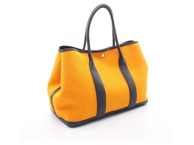 Hermès Borsa Tote Hermes Garden Party PM Blu Arancione Blu navy - vista 2