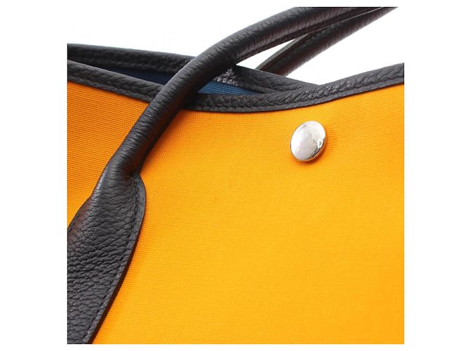Hermès Borsa Tote Hermes Garden Party PM Blu Arancione Blu navy - vista 7