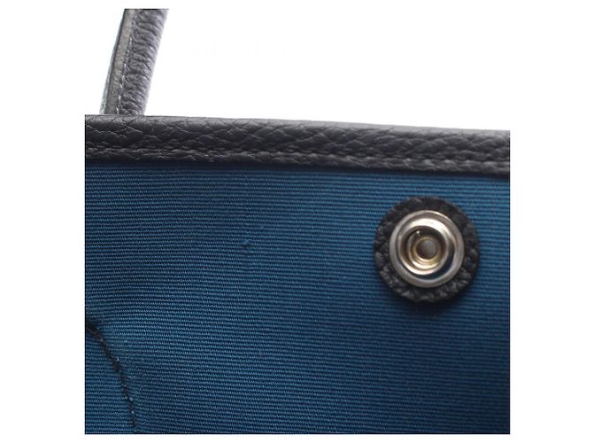 Hermès Borsa Tote Hermes Garden Party PM Blu Arancione Blu navy - vista 9