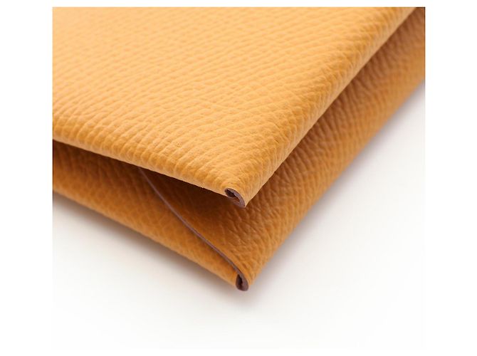 Hermès Cartera Hermes Calvi Duo Sesame - Monedero Castaño - vista 7