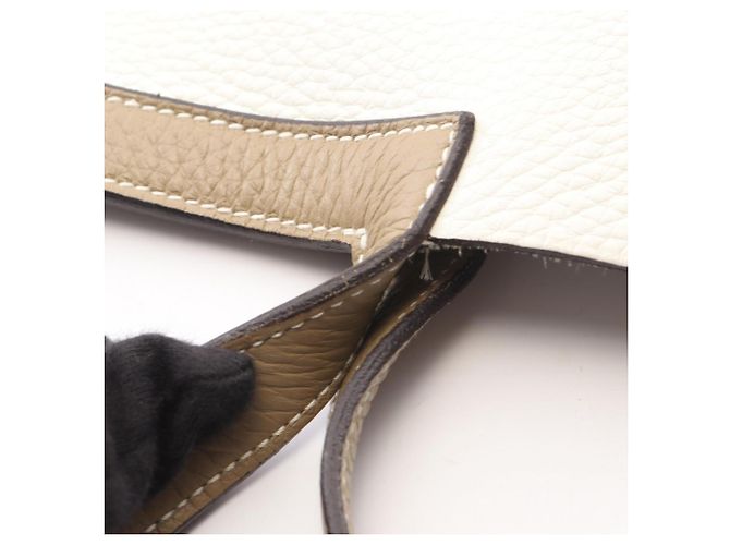Hermès Borsa Cabasellier 31 Tote Bag Hermes Bianco Beige - vista 9