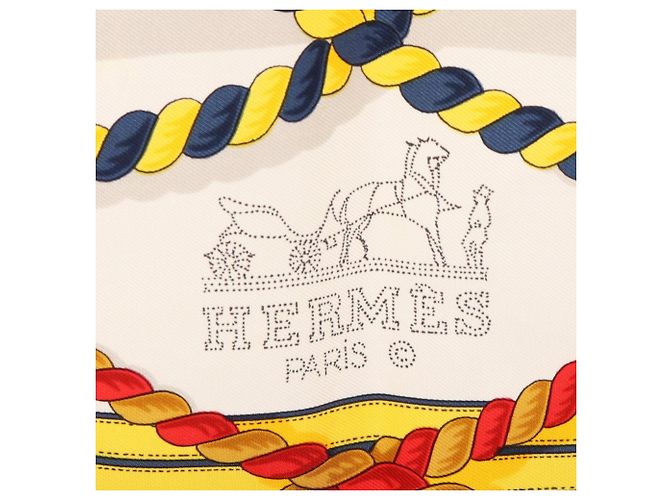 Hermès Foulard Hermes Carre 90 Grande Tenue Multicolore Blu navy - vista 2