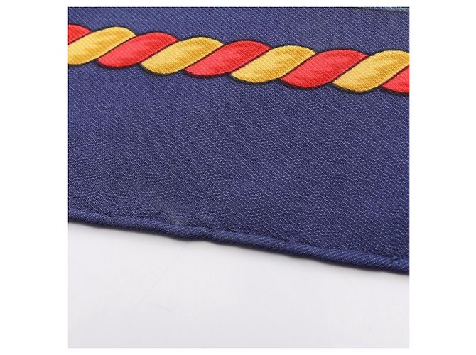 Hermès Foulard Hermes Carre 90 Grande Tenue Multicolore Blu navy - vista 7
