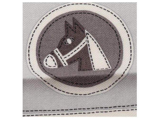Hermès Foulard Hermes Carre 65 Jeu de Piste Marrone Blu - vista 5