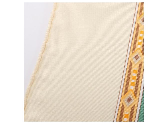 Hermès Foulard Hermes Carre 90 Au son du Tan-tan Multicolore Arancione Crudo - vista 9