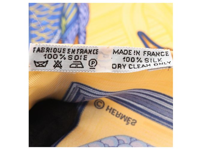 Hermès Foulard Hermes Carre 90 La Mare aux Canards Blu Arancione - vista 3