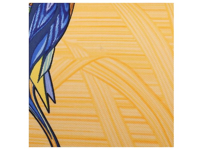 Hermès Foulard Hermes Carre 90 La Mare aux Canards Blu Arancione - vista 5