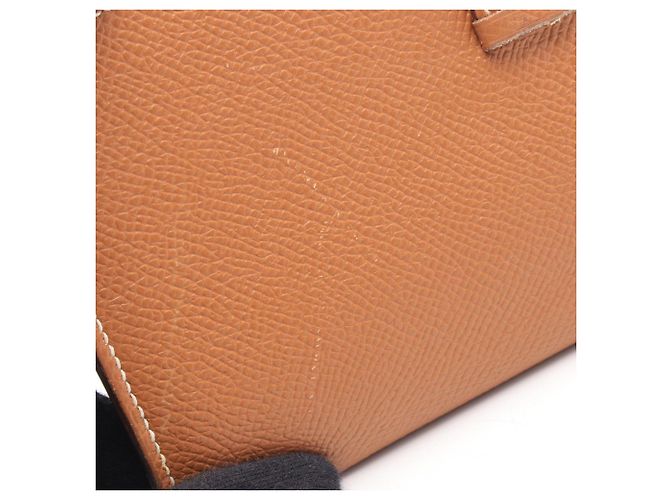 Hermès Cartera larga bi-fold Hermes Bearn Soufflé Gold Castaño - vista 10