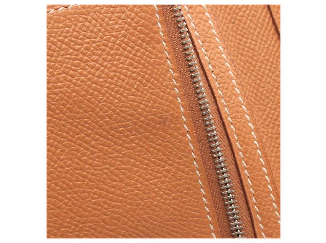 Hermès Cartera larga bi-fold Hermes Bearn Soufflé Gold Castaño - vista 6