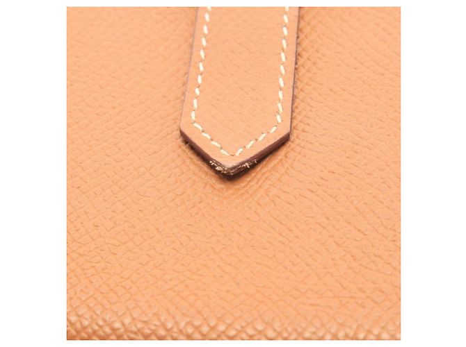 Hermès Cartera larga bi-fold Hermes Bearn Soufflé Gold Castaño - vista 8