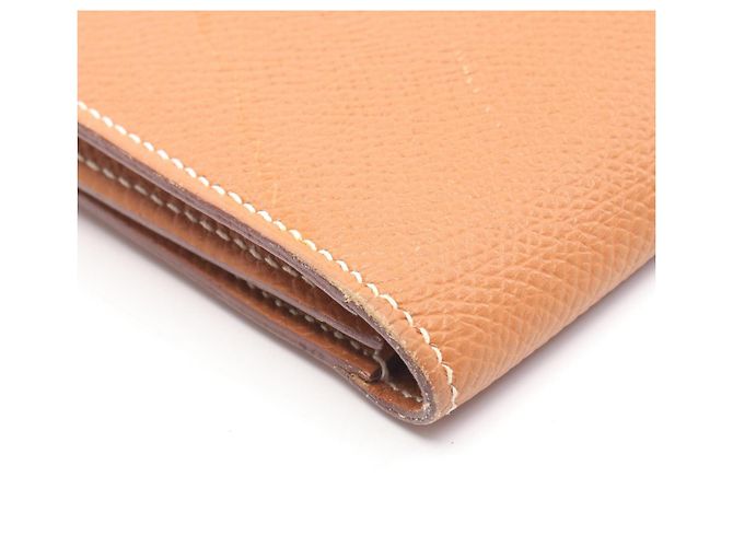 Hermès Cartera larga bi-fold Hermes Bearn Soufflé Gold Castaño - vista 9