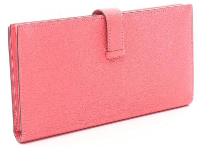 Hermès Cartera larga bi-fold Hermes Bearn Soufflet Rose Azalee Rosa - vista 2