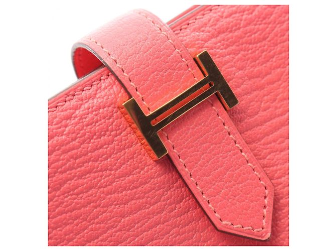 Hermès Cartera larga bi-fold Hermes Bearn Soufflet Rose Azalee Rosa - vista 9
