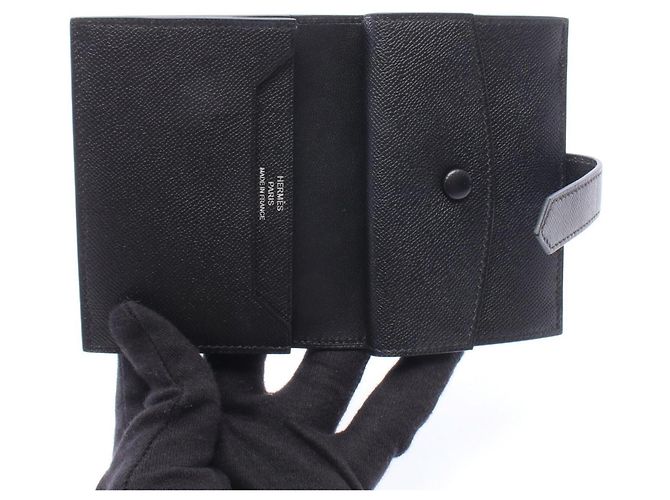 Hermès Tarjetero Hermes Bearn Mini Monochrome Negro - vista 3
