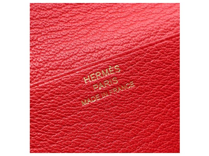 Hermès Hermes Bearn Soufflé Bi-fold Long Wallet Red - view 4