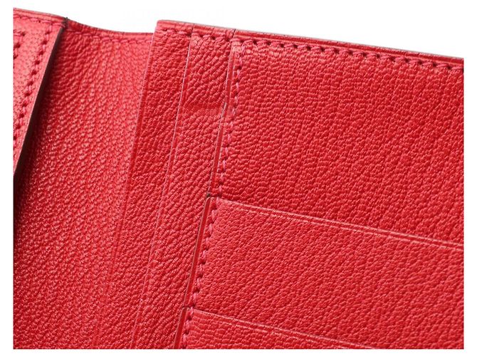 Hermès Hermes Bearn Soufflé Bi-fold Long Wallet Red - view 8