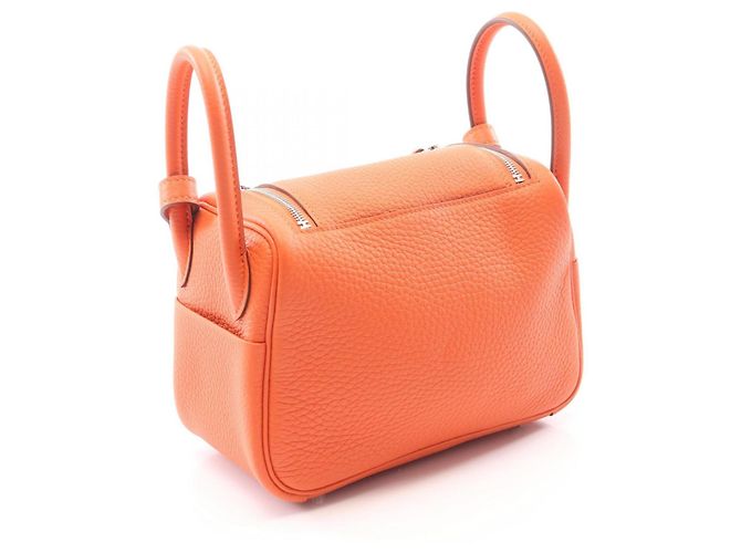 Hermès Borsa a spalla Hermes Lindy Mini Tangerine Arancione - vista 2