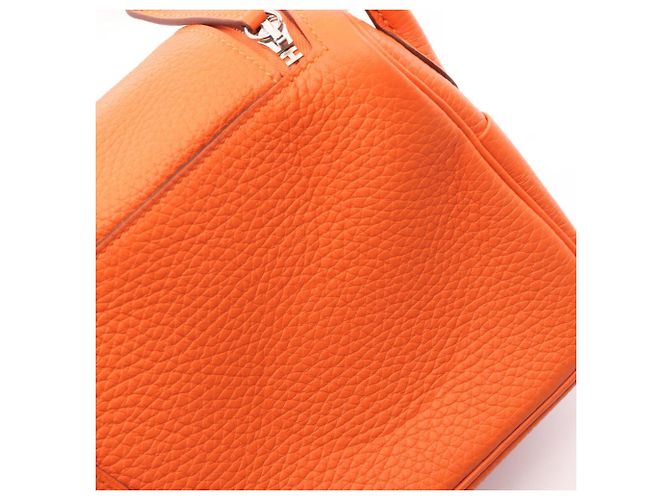 Hermès Borsa a spalla Hermes Lindy Mini Tangerine Arancione - vista 6
