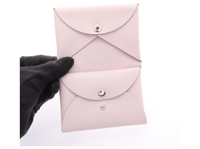 Hermès Cartera Hermes Calvi Duo - Monedero Rosa - vista 3
