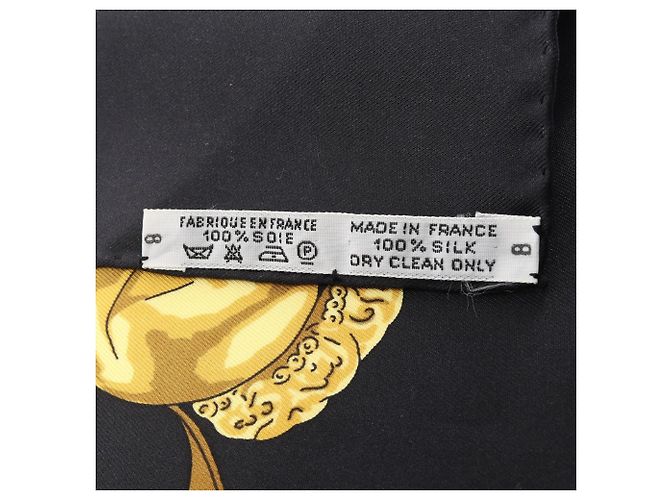 Hermès Hermes Carre 90 Les Cavaliers D'Or Schal Schwarz Gelb - Ansicht 3