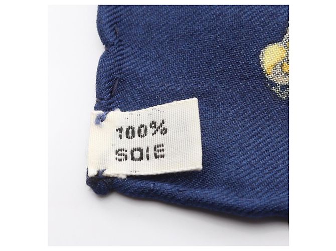 Hermès Hermes Carre 90 Les Cles Seidentuch Weiß Gelb Marineblau - Ansicht 3
