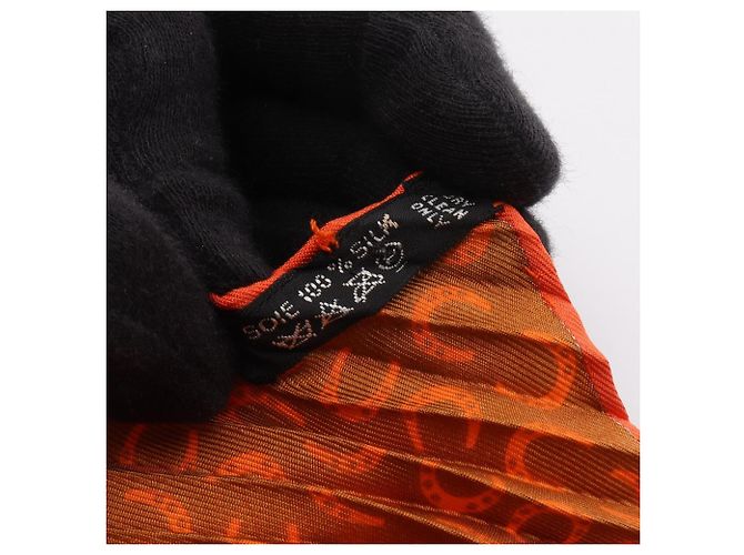 Carré Plissé A Cheval Hermès Marrone Arancione - vista 3