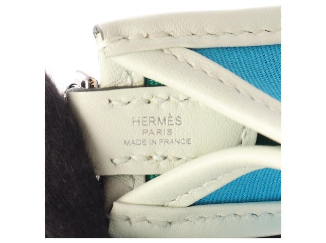 Hermès Borsa a tracolla Hermes Neo Evelyne TPM Blu Verde - vista 4