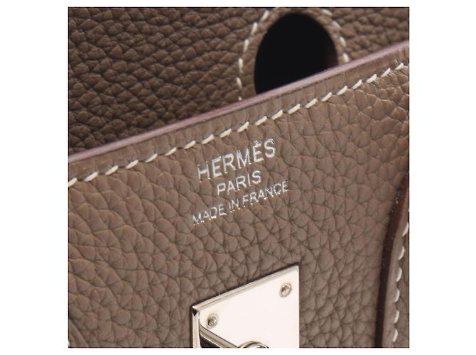 Hermès Borsa Hermes Birkin 25 in Etoupe Gray Marrone Taupe - vista 4