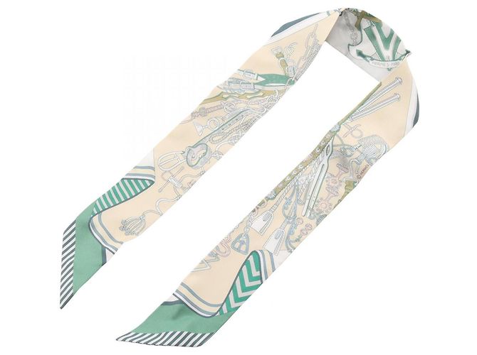 Hermès Twilly Hermes BOUQUETS SELLIER Multicolore Beige Verde - vista 3