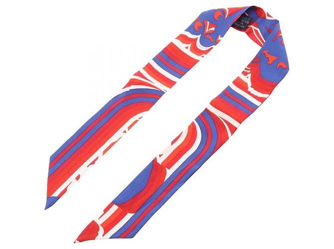 Hermès Hermes Twilly Brides de Gala Silk Scarf Red Blue - view 2