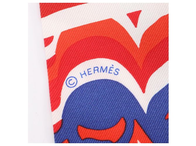 Hermès Hermes Twilly Brides de Gala Silk Scarf Red Blue - view 4