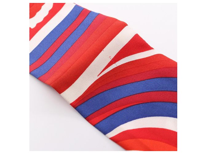 Hermès Hermes Twilly Brides de Gala Silk Scarf Red Blue - view 7