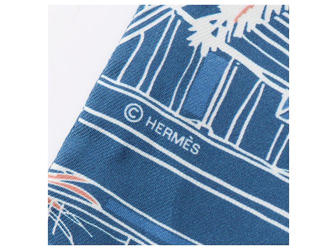 Hermès Pañuelo de seda Hermes Twilly Rayures d'ete Azul Multicolor - vista 4
